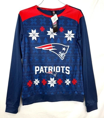 NUEVOS PATRIOTAS DE INGLATERRA NFL FEA NAVIDAD SUDADERA PARA HOMBRE PEQUEÑA ENVÍO GRATUITO Foto 1 de 2