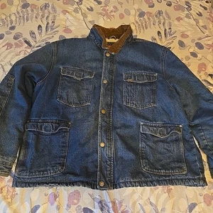 Chaqueta Wrangler De Colección Para Hombres 3XL Azul Denim Sherpa Forrada Tareas Granero Abrigo Trabajo - Imagen 1 de 6