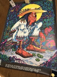 SAN MEZCALITO VINTAGE 70s BLACKLIGHT HEADSHOP POSTER RICK GRIFFIN Please Read - Picture 1 of 13
