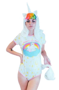 Adult Snap Crotch Romper Pajamas Magic Unicorn Adult Baby 5XL - Picture 1 of 6