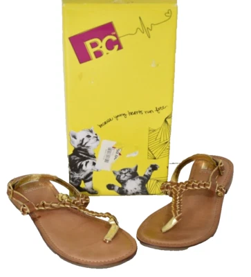 Sandalias trenzadas de cuero tostado BC para mujer talla 8,5 Foto 1 de 4