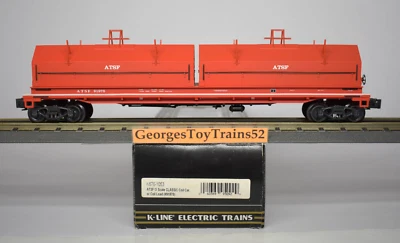 K-LINE 3-RL O SCALE #91975 ATSF SANTA FE DIE-CAST COIL CAR W/LOAD K676-1053 NIB - Image 1 of 4