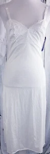 Vintage Nancy King Dessous Kleid Full Slip Spitze Nylon verstellbar 2172 weiß Gr. 32 - Bild 1 von 11