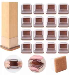 24pcs Chair Leg Floor Protector Furniture Table Feet Cover Silicone Pads Caps - Picture 1 of 9