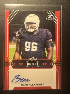 2022 Leaf Draft - Autographs Red #BA-BA1 Bear Alexander (AU, RC) - Picture 1 of 2