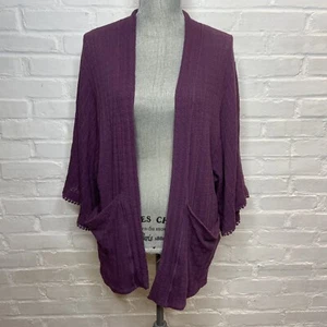 NwT UO Staring at Stars Purple Knit Open Kimono Womens Size Medium - Picture 1 of 11