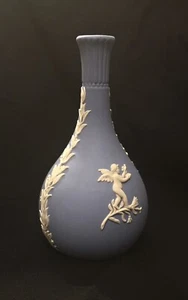 Wedgwood Jasper Pale Blue Seasons Bud Vase Muses Angel 5.25” - Picture 1 of 8