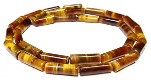 😏 Tigerauge Perlen Röhrchen / Walzen ca. 13x4mm Edelsteinperlen braun Strang 😉 - Bild 1 von 1