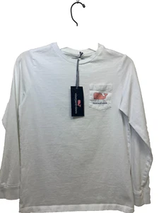 Vineyard Vines Kids Pink Whale Balloon Long Sleeve Pocket Tee T-Shirt Sz S 8-10 - Picture 1 of 7