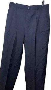 Claiborne Black Pinstripe Flat Front Dress Pants Mens Size 32/32 EUC - Picture 1 of 5