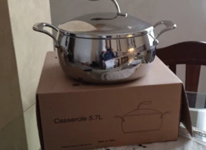 Tupperware Chef 5.7 Litri Casseruola Coperchio Acciaio Inox - Foto 1 di 1