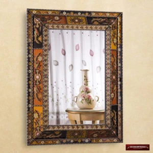 Extra Large mirror Wall Decor living room, Peruvian painting on glass mirror - Picture 1 of 5