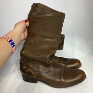 Frye Melissa button back knee high boots brown leather size 8 - Picture 1 of 7