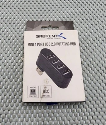 SABRENT 4 Port USB 2.0 Hub 90°/180° Degree Rotatable HB-UMN4 - Image 1 of 4