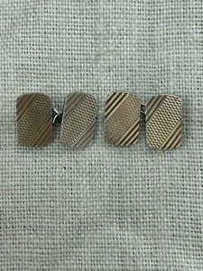 Gemelos vintage años 60 S&P oro 9ct sobre plata esterlina motor caras torneadas - Imagen 1 de 8