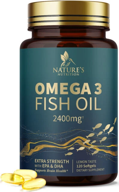 Nature's Nutrition Omega 3 Fish Oil Vitamin Capsules - 60 Count