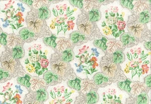 2 yd Beacon Hill Floral Cotton Print Fabric Demitasse Collection Cristalle 52" W - Picture 1 of 3