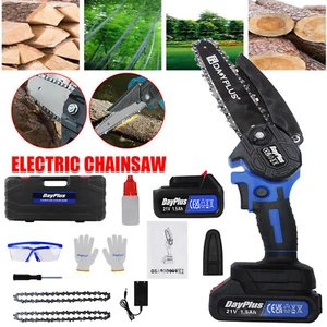 Chainsaw Brushless Electric Cordless Tree Garden Saws Cutting Wood Trees Battery - Picture 1 of 27