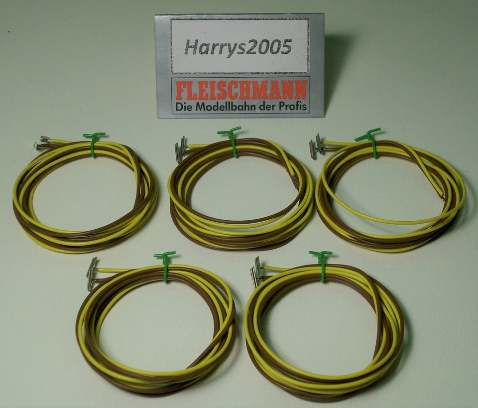 (NGB5) FLEISCHMANN N Profigleis 5 Paar Stromeinspeisungen Gelb - Braun mit 9404