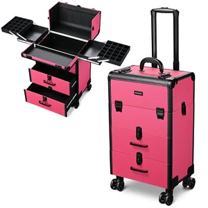 Byootique Rollbarer Make-up Zug Koffer Kosmetik Aufbewahrung Organizer Trolley 2 Schubladen - Bild 1 von 9