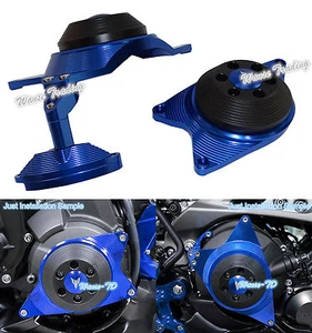 CNC Engine Guards Protective Cover Kit Blue For YAMAHA FZ-09 MT-09 Tracer FJ-09 - Picture 1 of 10