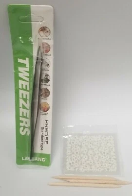 White Adhesive 3d Nail Stickers Flower Nail Art Decoration Accessory tweezers Foto 1 de 4