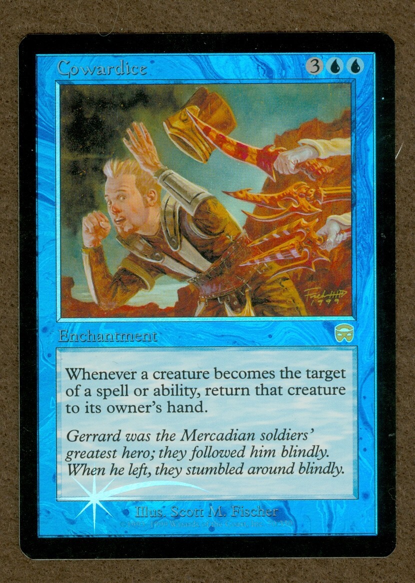 COWARDICE rare 1999 Mercadian Masques Magic the Gathering  MTG  Unplayed  NM