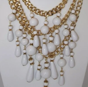 Linea by Louis Dell’Olio Wasserfall HALSKETTE weiße Perlen/gold neu mit Etikett - Bild 1 von 2