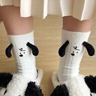 1 Pairs Women's Short Socks Solid Non Slip Socks Cute Dog Splice Socks Floor New
