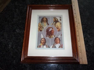 INDIANERHÄUPTLINGE - PORTRAIT GERAHMT UND MATTIERT 12" x 10" - Bild 1 von 6