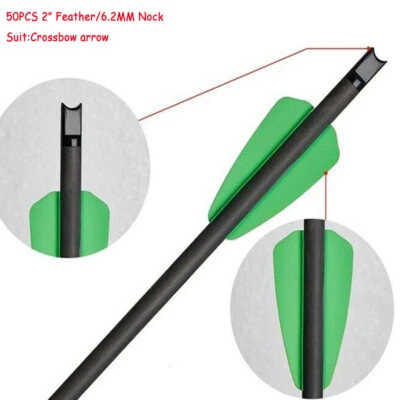 50pcs 2" Archery Vanes Feather OD7.6mm Arrow Nocks For 15"/7.5" Bolts - Image 1 of 4