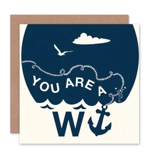 Adult Humour Anchor Insult Ocean Blank Greeting Card With Envelope - Bild 1 von 4