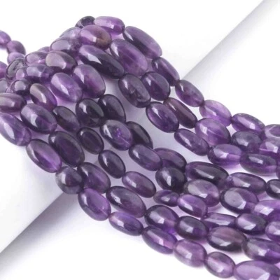 1 Strand Amethyst Briolette, Faceted Oval Shape Beads, 12 Inches 7mmx6mm-10mmx6m - Image 1 of 4