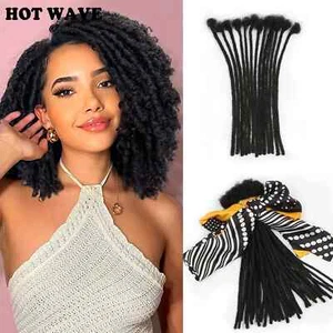Afro Kinky Straight 100% Human Hair 60 Strands Dreadlock Extensions 10-20 Inch - Picture 1 of 10