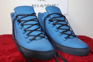 Mens Balenciaga Arena Electric Blue Leather Shoes Size 43/ US 10 NO BOX - Picture 1 of 10