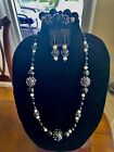 Natural Black Agate /Freshwaterpearl/Resinpearl Beads Necklace,Earrings,Bracelet