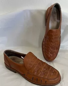 Mocasines Rieker para hombre tejidos de cuero marrón 44/10 EE. UU. - Imagen 1 de 6
