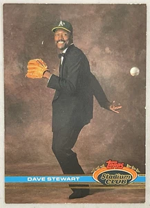 1991 Topps Stadium Club Baseball Card #1 Dave Stewart Oakland Athletics - Picture 1 of 2