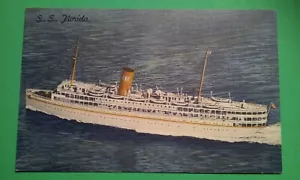 S. S. FLORIDA Nassau Cruise P & O Steamship Co Ship Ocean Liner Color Postcard - Picture 1 of 3