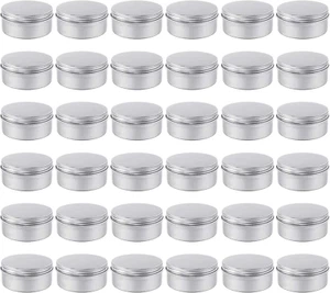 36Pcs Tin, 4Oz Metal round Tins, Aluminum Empty Candle Tins with Screw Lid for S - Picture 1 of 12