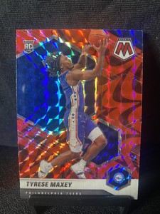 2020 Panini Mosaic Tyrese Maxey RC Red Mosaic Prizm #203 Rookie