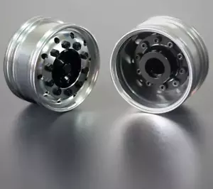 2Pcs Metal Front Hub 25mm Wheels Rim 1:14 For Tamiya RC Truck SCANIA 770S 56368 - Picture 1 of 21