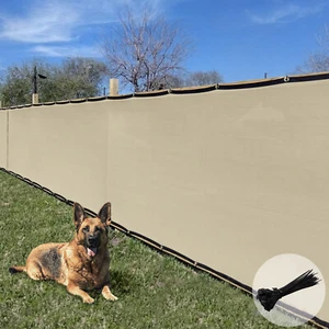 Beige 4 Fuß Sichtschutz Zaun Sichtschutz Windschutz Abdeckung mit Ösen für Hinterhof Terrasse - Bild 1 von 7