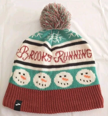 Brooks Running Tobogán Pom Merry Muñeco de Nieve Gorro Unisex Ropa para Correr Usado en Excelente Condición Foto 1 de 4