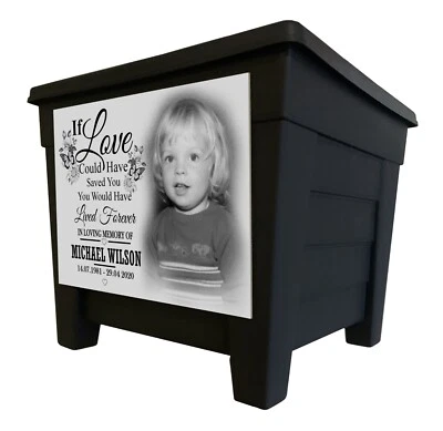 Personalised flower pot/planter, In loving memory photo plaque, Garden memorial. - Image 1 of 4