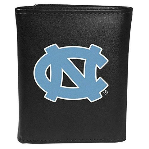 Siskiyou Sports NCAA North Carolina Tar Heels Tri-fold Wallet Large Logo, Black Cover