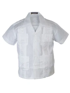 Gravity Threads Guayabera Shirt For Boys Cuban Short Sleeve Kids Shirts - Picture 1 of 17