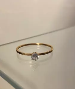 Damenring Modeschmuck Fingerring schlichter Ring mit Strassstein Gr. 19 - Bild 1 von 1