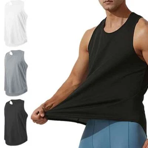 Men Gym Muscle Singlets Workout Tank Top,Bodybuilding Fitness Sleeveless T-shirt - Picture 1 of 15