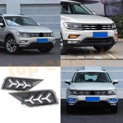 LED Daytime Running Lamps Turn Signal Lamps Fit For Volkswagen Tiguan 2018-2021 - Изображение 1 из 4